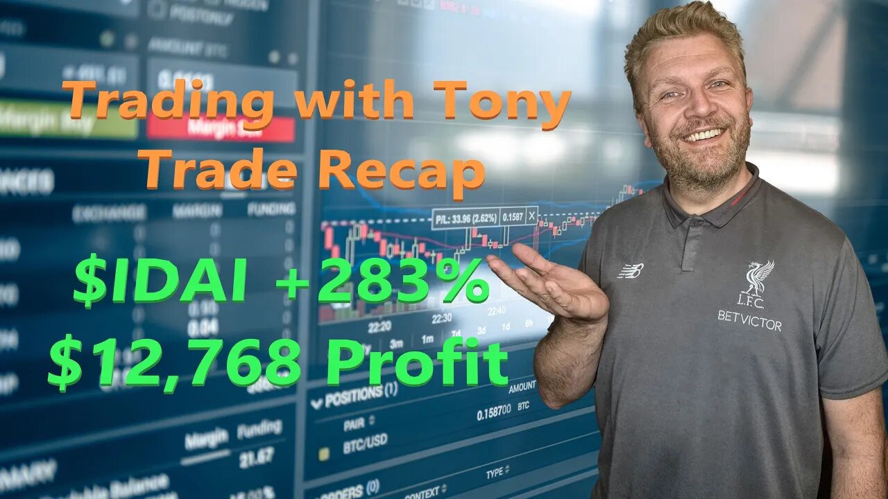 Day Trade With Tony, Trade Recap $IDAI, $NKTX, $SWVL +$12,768 Green Day. T-Stamp Gains 283% Today!!