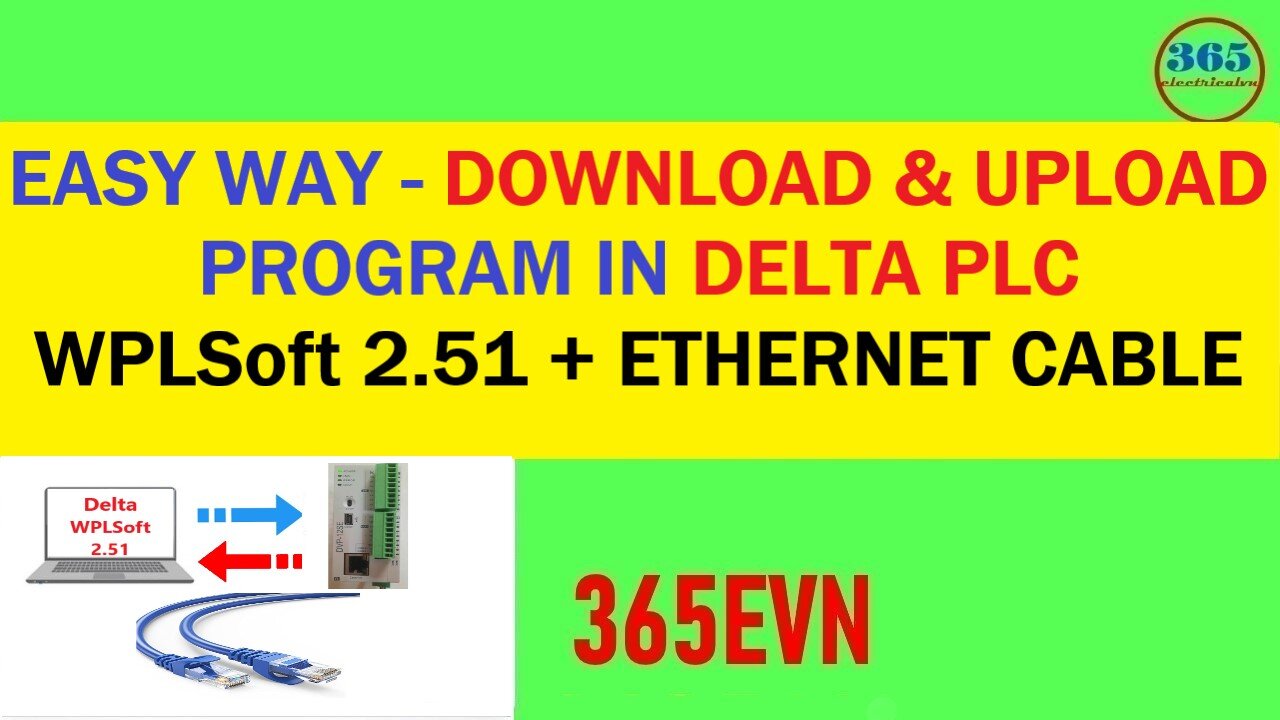 0164 - Download upload Delta PLC program use wplsoft 2.5 via ethernet