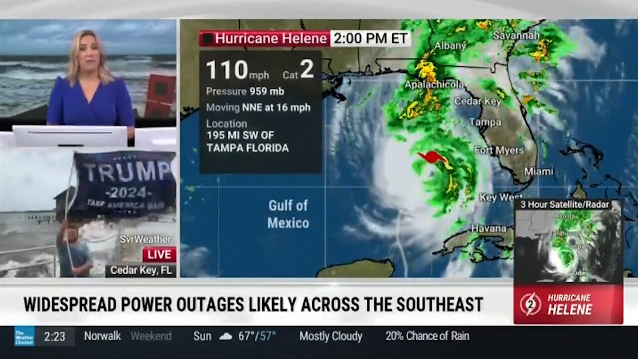 A Trump supporter just photobombed The Weather Channel’s broadcast