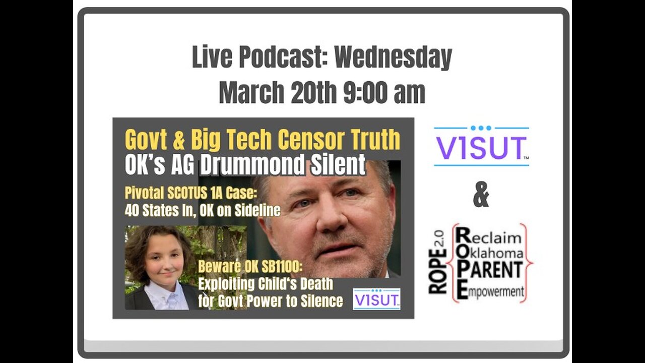 ROPE Report Live - V1SUT; Is Oklahoma Becoming A Censorship State?