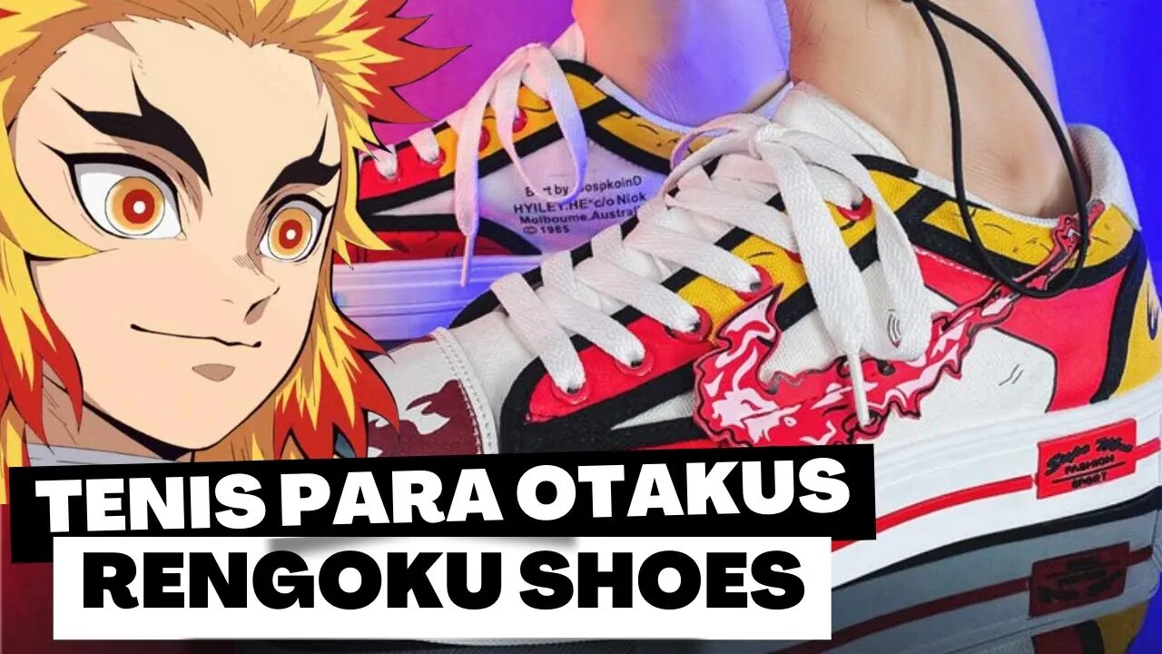O TÊNIS PERFEITO para um OTAKU!! Tenis lindo do Rengoku de Kimetsu no Yaiba