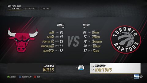 🏀NBA Live Season - Week 4 - Chicago Bulls (Road) VS (Home) Toronto Raptors