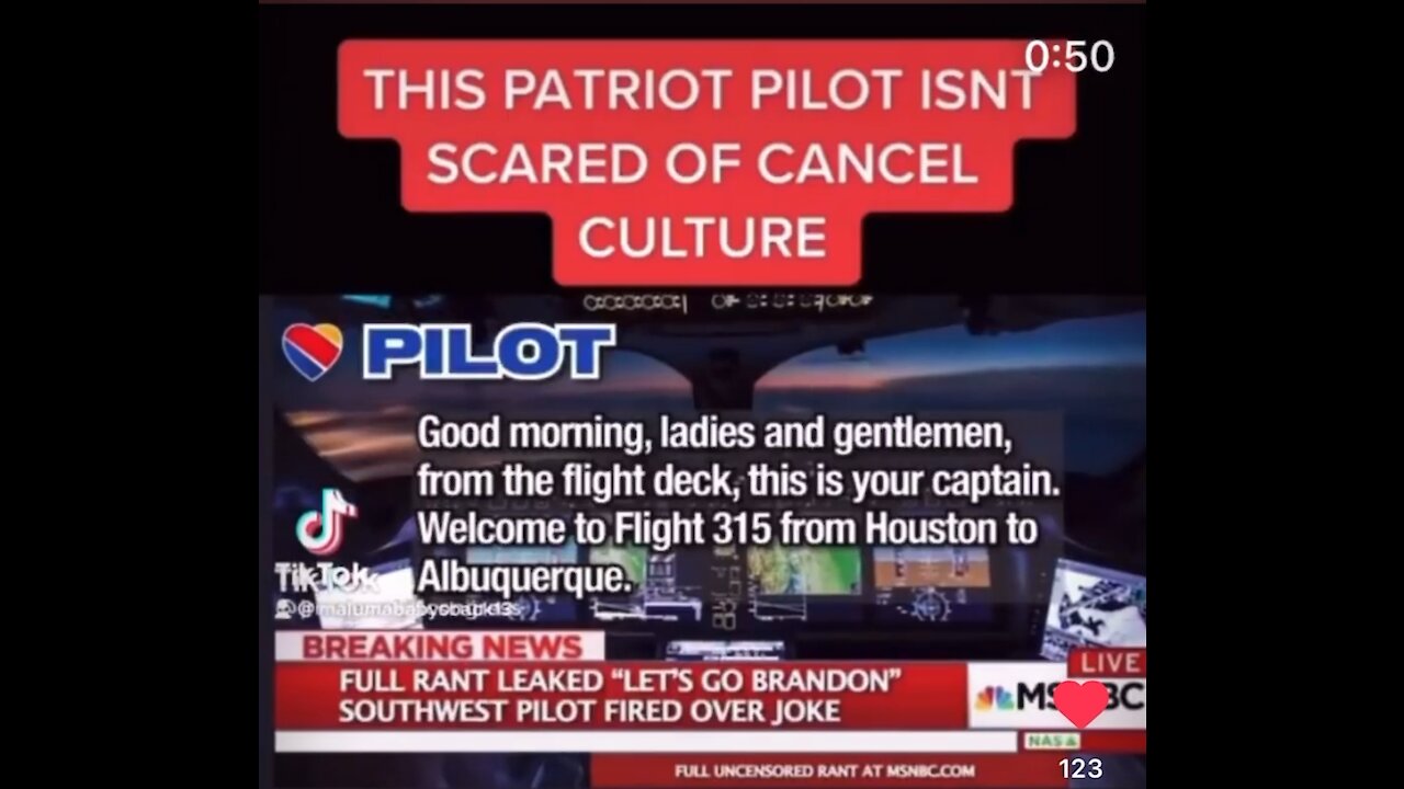 SOUTHWEST PATRIOT PILOT FIRED OVER LET’S GO BRANDON !