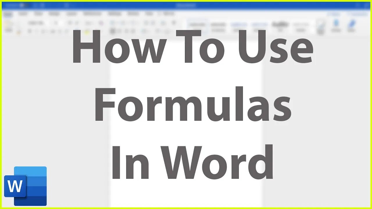 How To Use Formulas In Word - Useful Word Tip