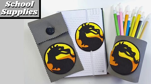 DIY - How to Make - Mortal Kombat Dragon Themed Bookmark, Pencil Case, and Pen Holder