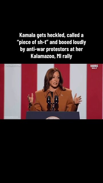 Kamala gets heckled, called a “piece of sh-t” and booed by anti-war protestors in Kalamazoo, MI
