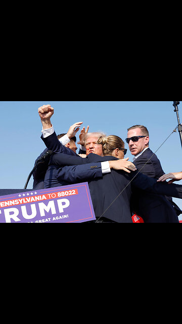 TRUMP was SHOT ON LIVE TV. Shortly after the incident, The President got up & raised his fist 🙏