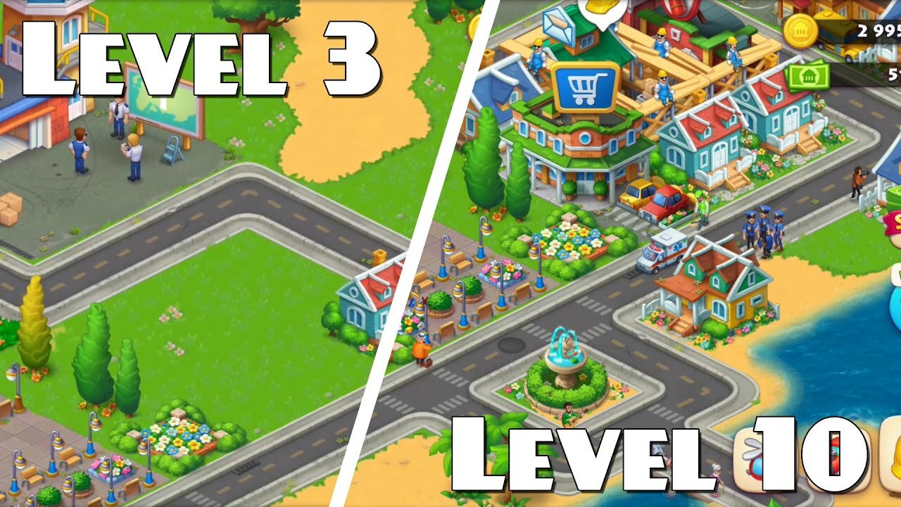 Township Level 3 to Level 10 gameplay