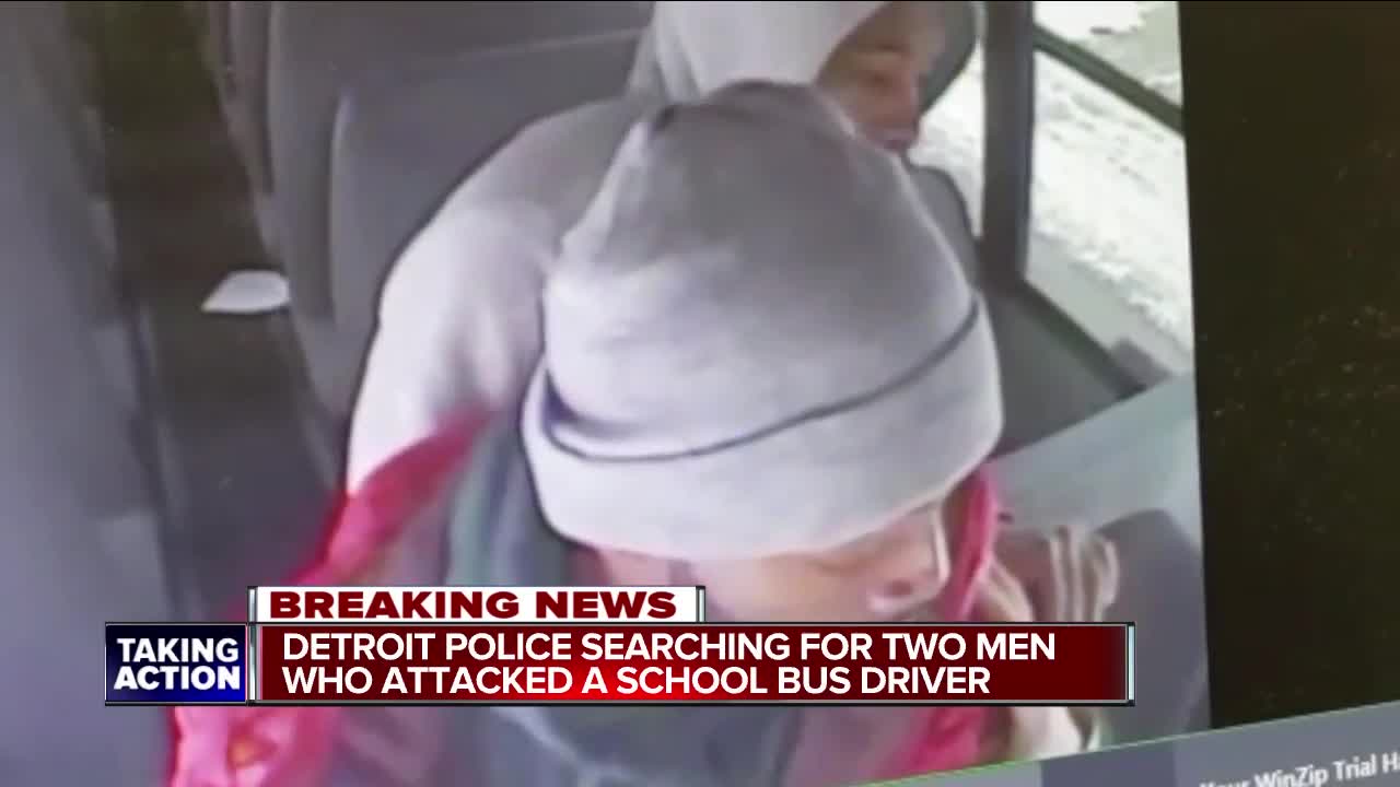 Detroit police searching for 2 men who attacked a school bus driver