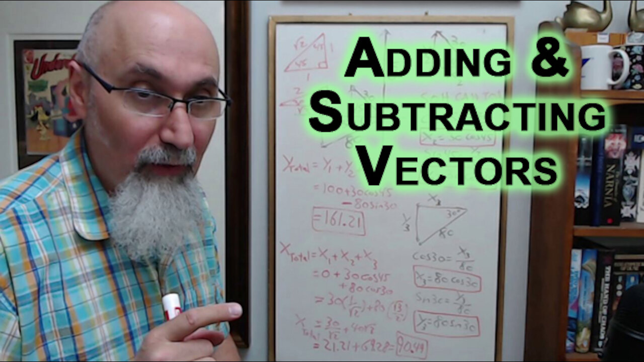 Adding & Subtracting Vectors, Breaking into Components, Scalars vs. Vectors, Physics [ASMR Math]