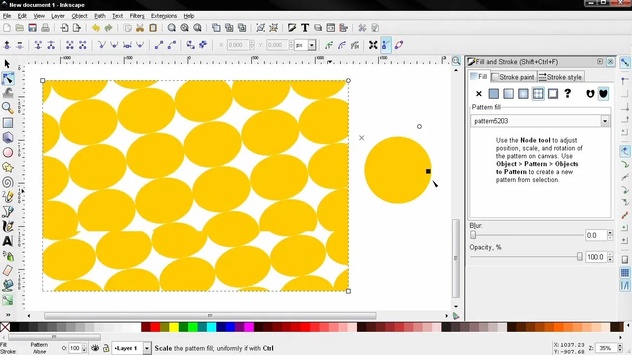 Pattern Fill (Fill and Stroke PART 6) - Inkscape Beginners' Guide ep37