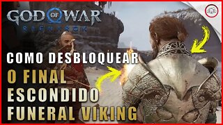 God of war Ragnarok, Como desbloquear o Final Secreto Funeral Viking | Super dica