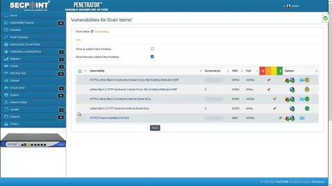 SecPoint Penetrator Vulnerability Scanner New Display Vulnerabilities