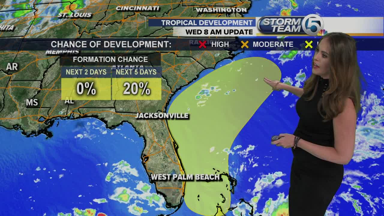 Area of low pressure in the Bahamas has 20 percent of development