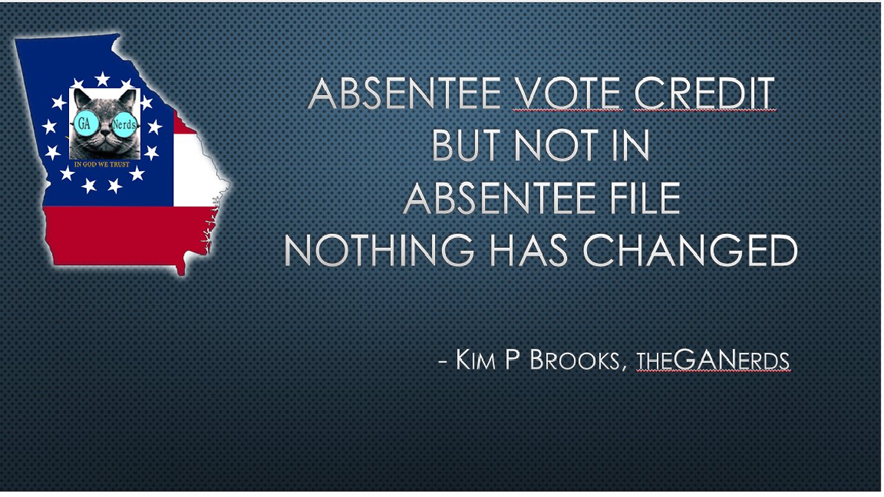 Absentee Credit but not in Absentee File - Nothing has Changed