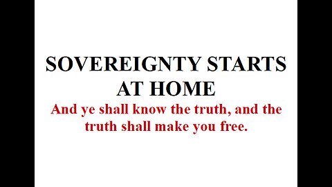 SOVEREIGNTY STARTS AT HOME