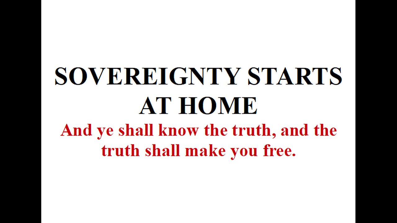 SOVEREIGNTY STARTS AT HOME