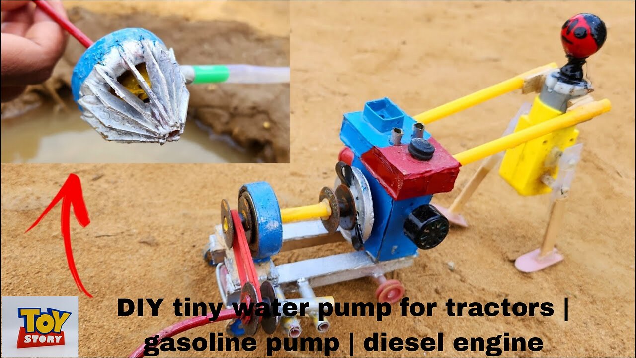 DIY tiny water pump for tractors | gasoline pump | diesel engine