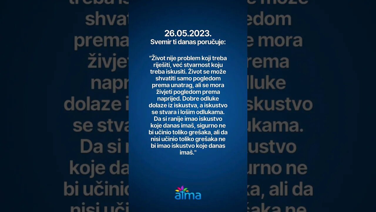 Poruka Svemira 26.05.2023. 💙