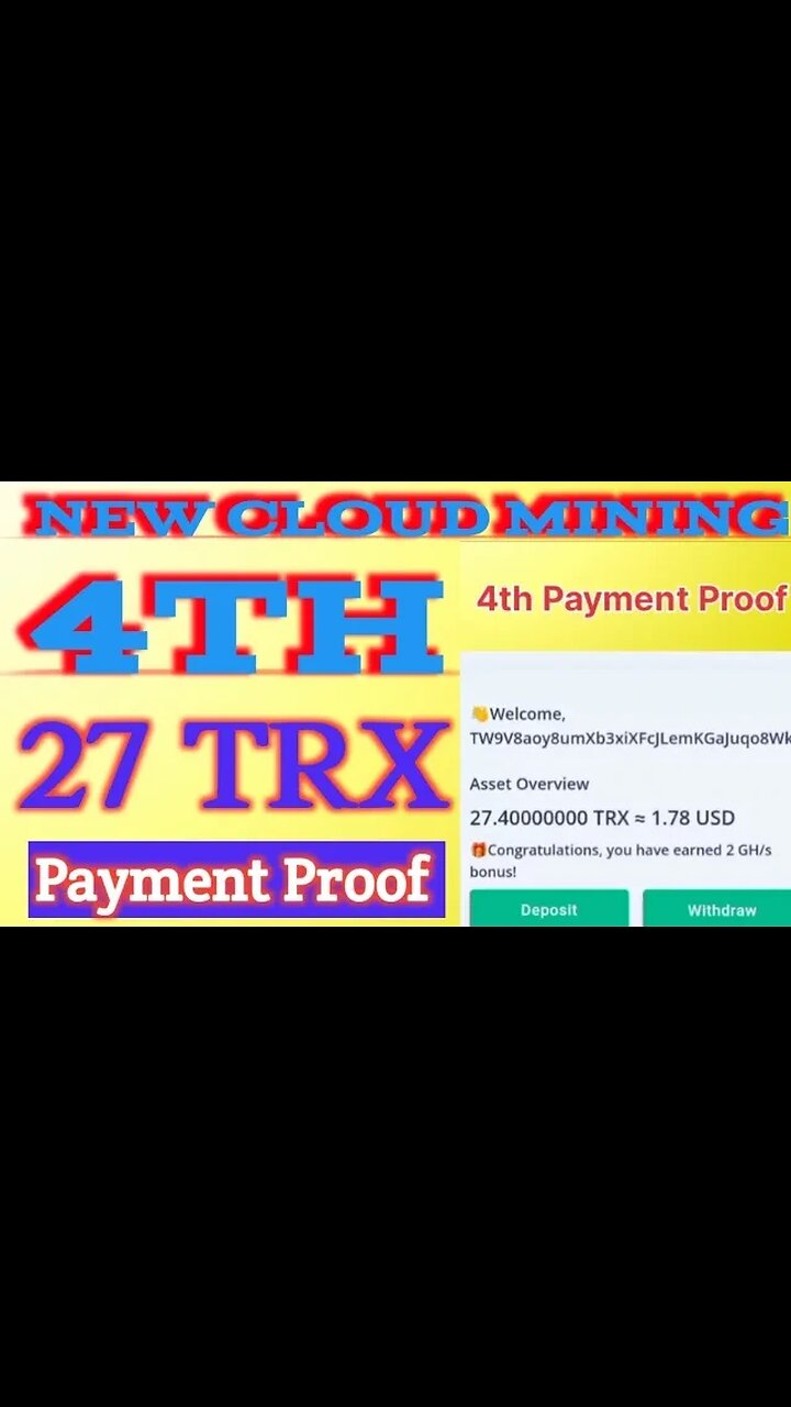 new cloud mining | 4th payment proof trx mining | 27 TRX ka payment proof
