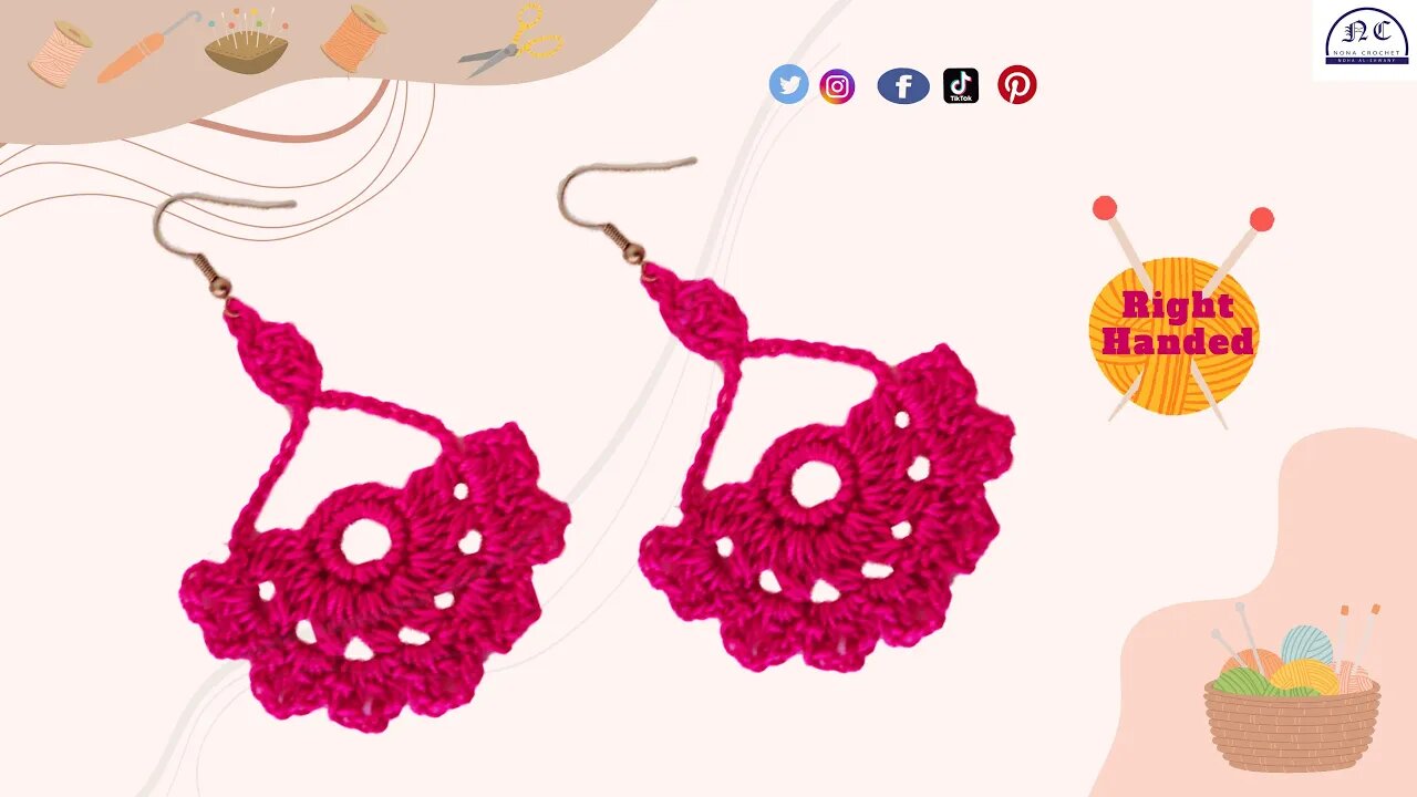 DIY Crochet Flower Earrings - Easy & Step-By-Step Pattern for Right-Handers | Crafting Wheel