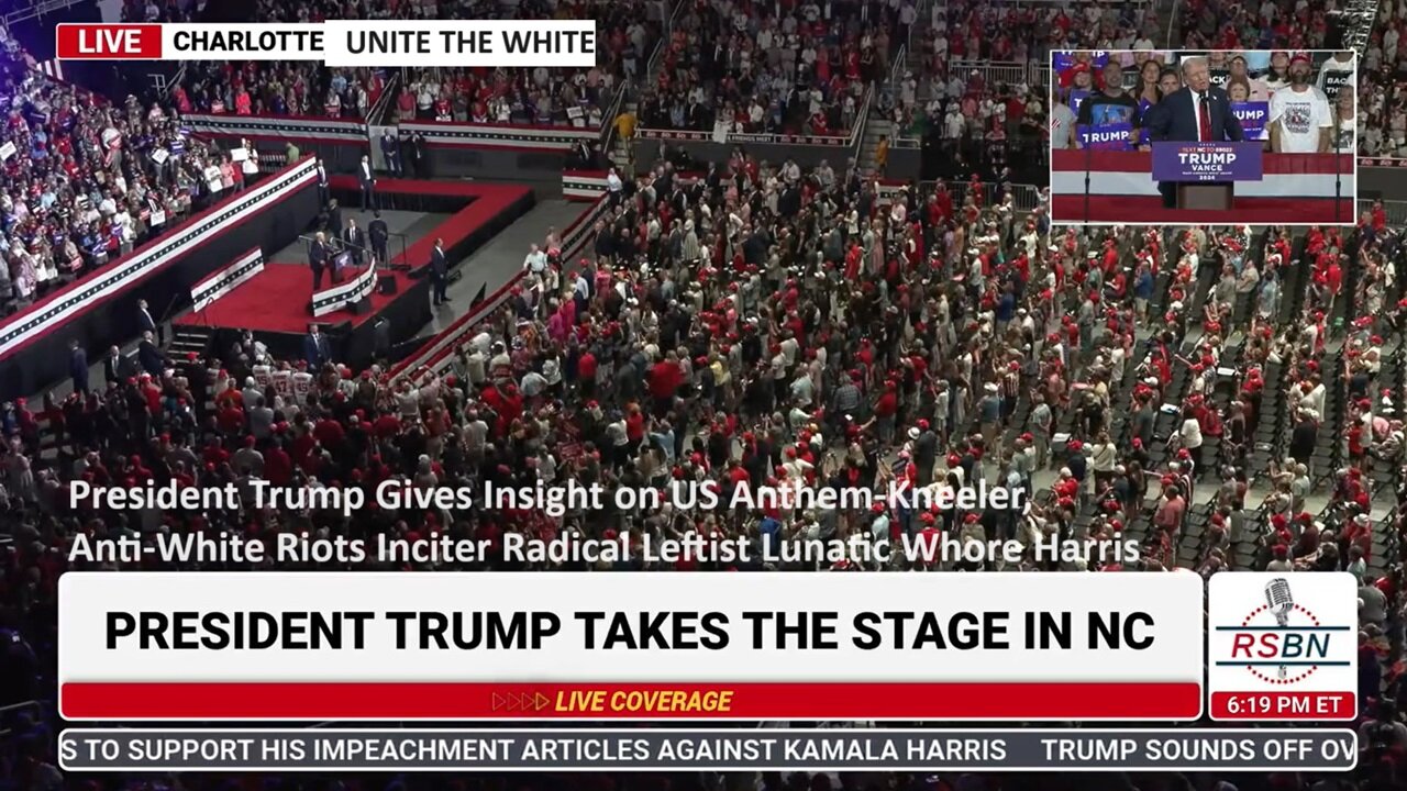 President Trump Holds First Rally, Since Biden Removal, in Charlotte, NC - 7/24/24 Not Censored