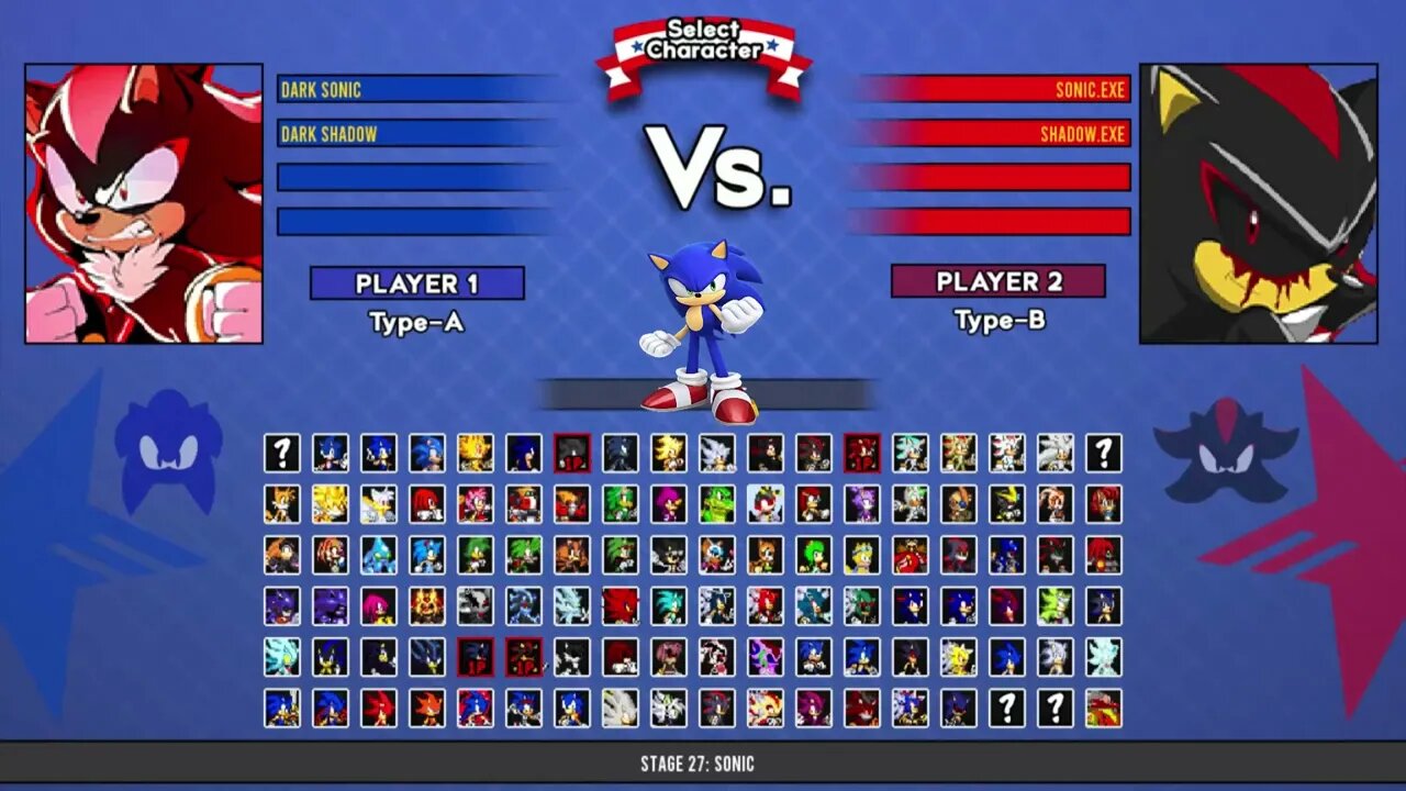 Dark Sonic & Dark Shadow VS Sonic exe & Shadow exe I Sonic Battle MUGEN HD