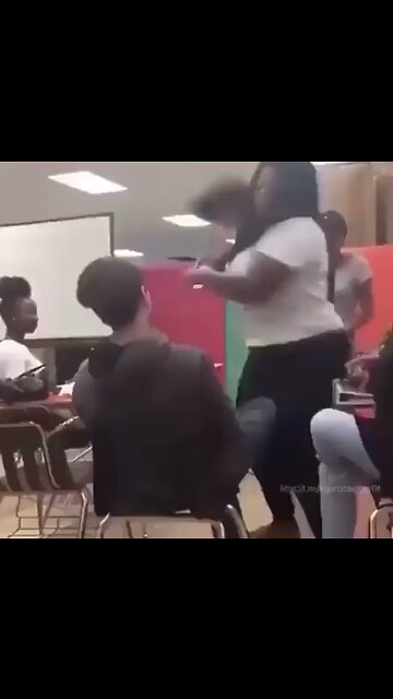 Teacher hitting student with dustpan !