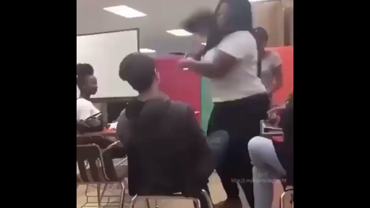 Teacher hitting student with dustpan !