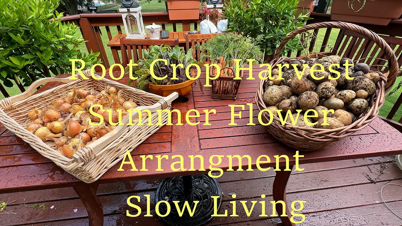 Harvesting Root Vegetables And Summer Flower Arrangement Slow Living