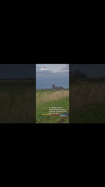 The Russian Su-34 is bombing Ukrainian forces using FAB-250 bombs in the Kherson region