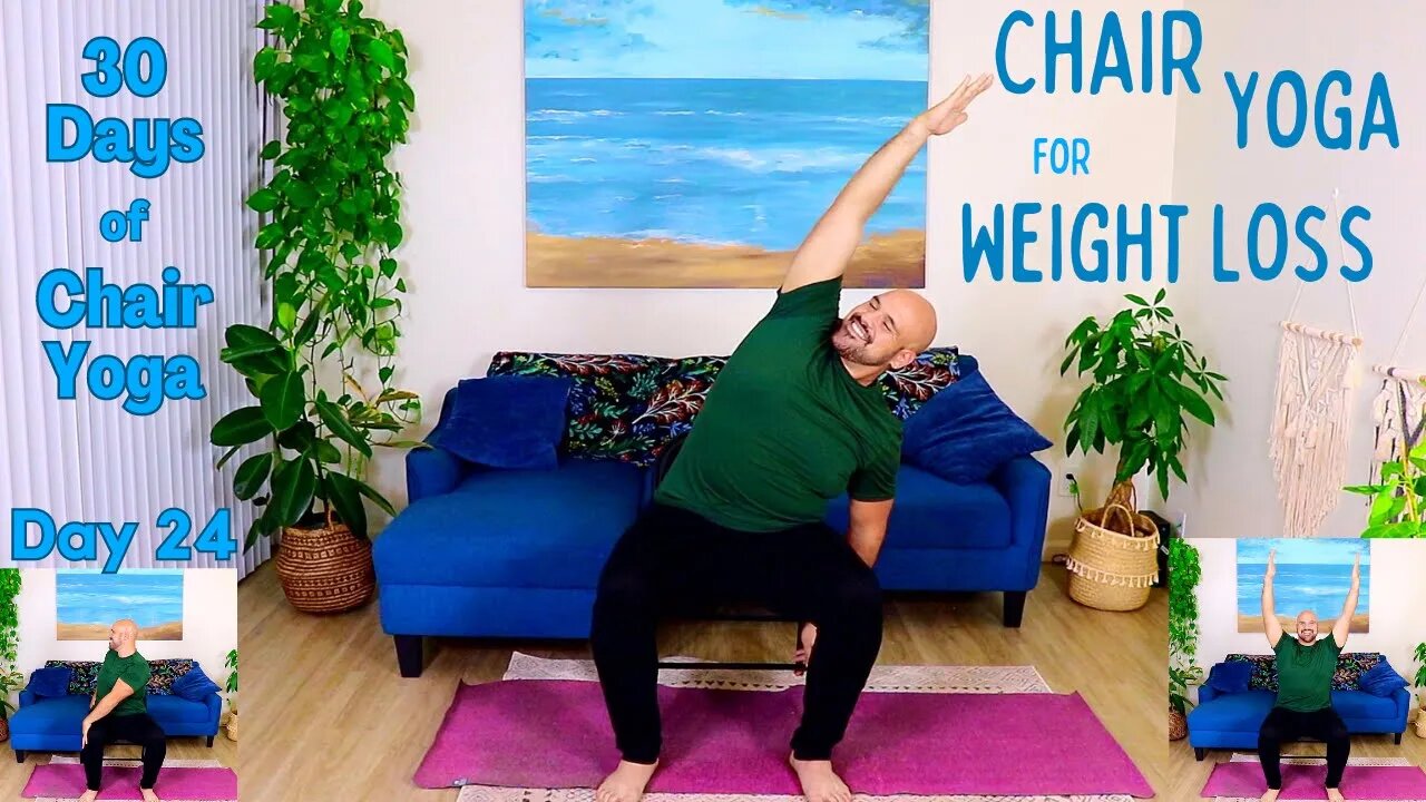 Chair Yoga for Weight Loss - Day 24 - 30 Days of Chair Yoga - 25 Minute Class - Fully Seated