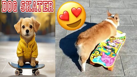 dog skater 😂😍