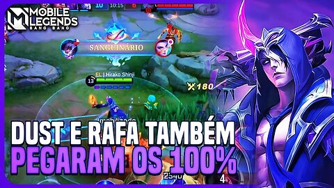 A PARTIDA QUE LEVOU O DUST E O RAFA PRO GLÓRIA 100% DE WR | MLBB