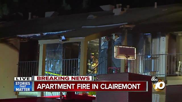 Fire rips through Clairemont apartment complex