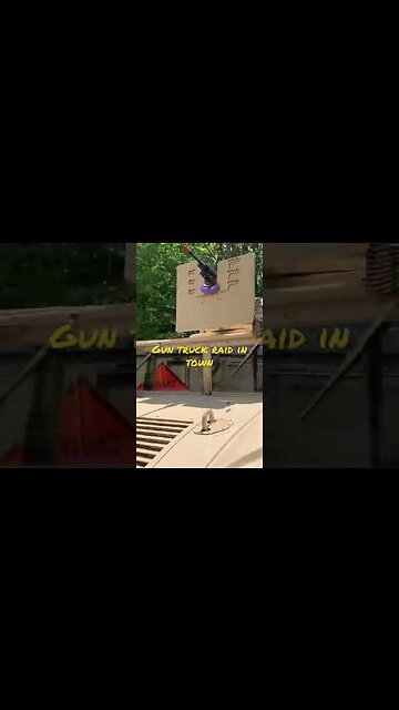 Gun truck assault in town - hmmwv