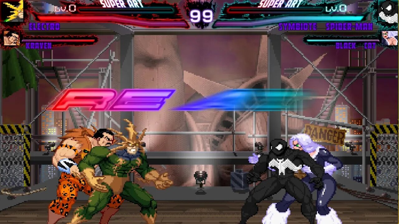 Mugen: Electro/Kraven vs Symbiote Spiderman/Black Cat