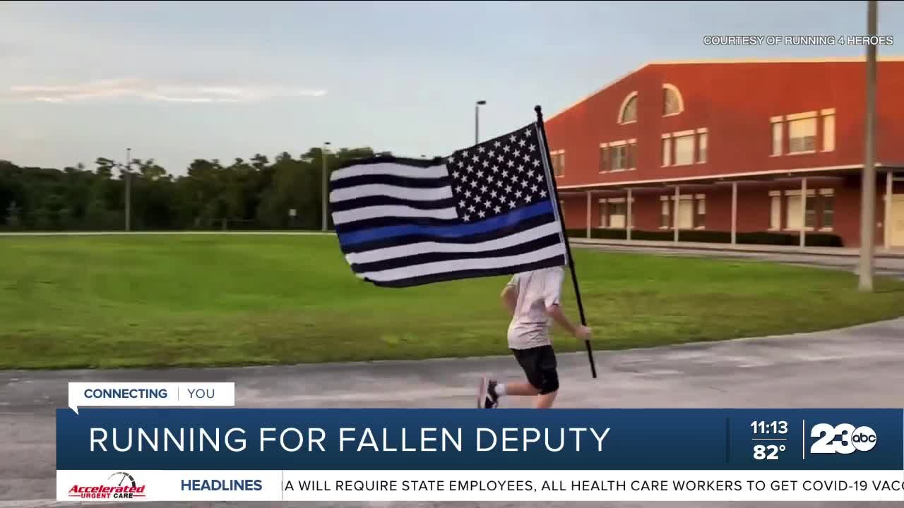 12-year-old boy runs 960th mile for fallen Kern County Sheriff Deputy