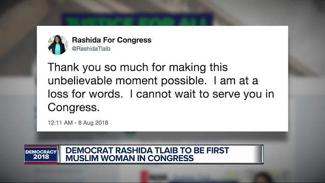 AP: Rashida Tlaib wins race to replace John Conyers; likely to be first Muslim woman in Congress