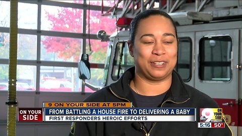 Cincinnati paramedic Keshia Terry leaves house fire to deliver baby across street