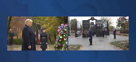 President Trump and president-elect Joe Biden visit veteran memorials