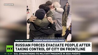 Russian Troops Evacuate Civilians to Safety After Taking Control of a Frontline Town