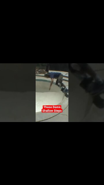DAMN SHALLOW STEPS! #poolskateboarding #skateboarding #poolskating