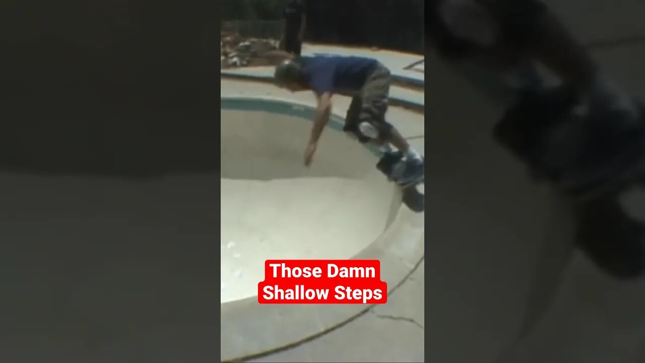 DAMN SHALLOW STEPS! #poolskateboarding #skateboarding #poolskating