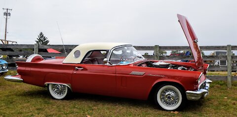 Cruising in our 1957 Ford Thunderbird