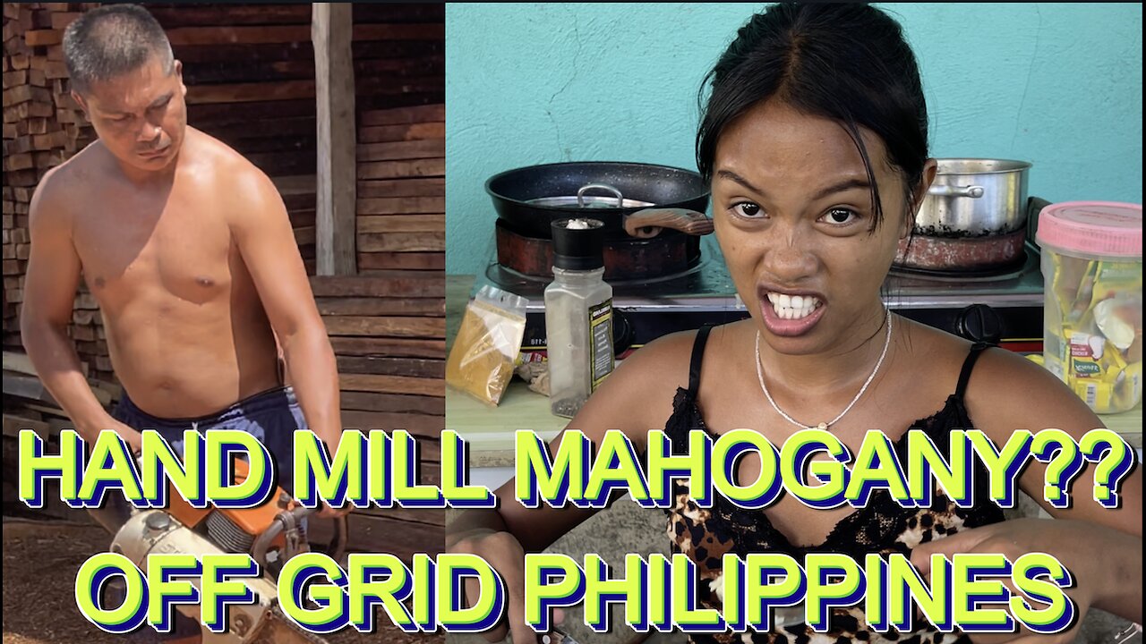 🇵🇭 FILIPINO FREEHAND WOOD SAW MILL CHAINSAW CUTTING SKILLS! ! Off Grid Family Living Philippines