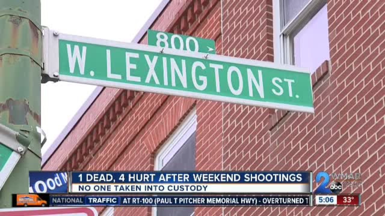 One dead, four wounded in four weekend shootings