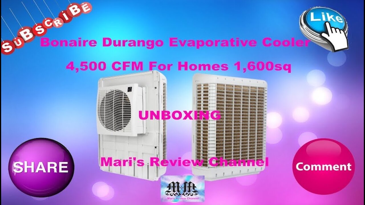 BONAIRE DURANGO 4,500 CFM EVAPORATIVE WINDOW COOLER UNBOXING REVIEW