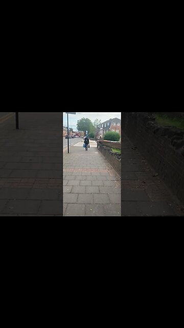 People walking on a street- london streets are not so busy-me and my kids going home