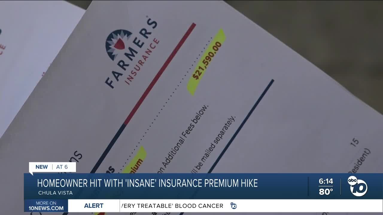 Chula Vista homeowner hit with 'insane' insurance premium hike